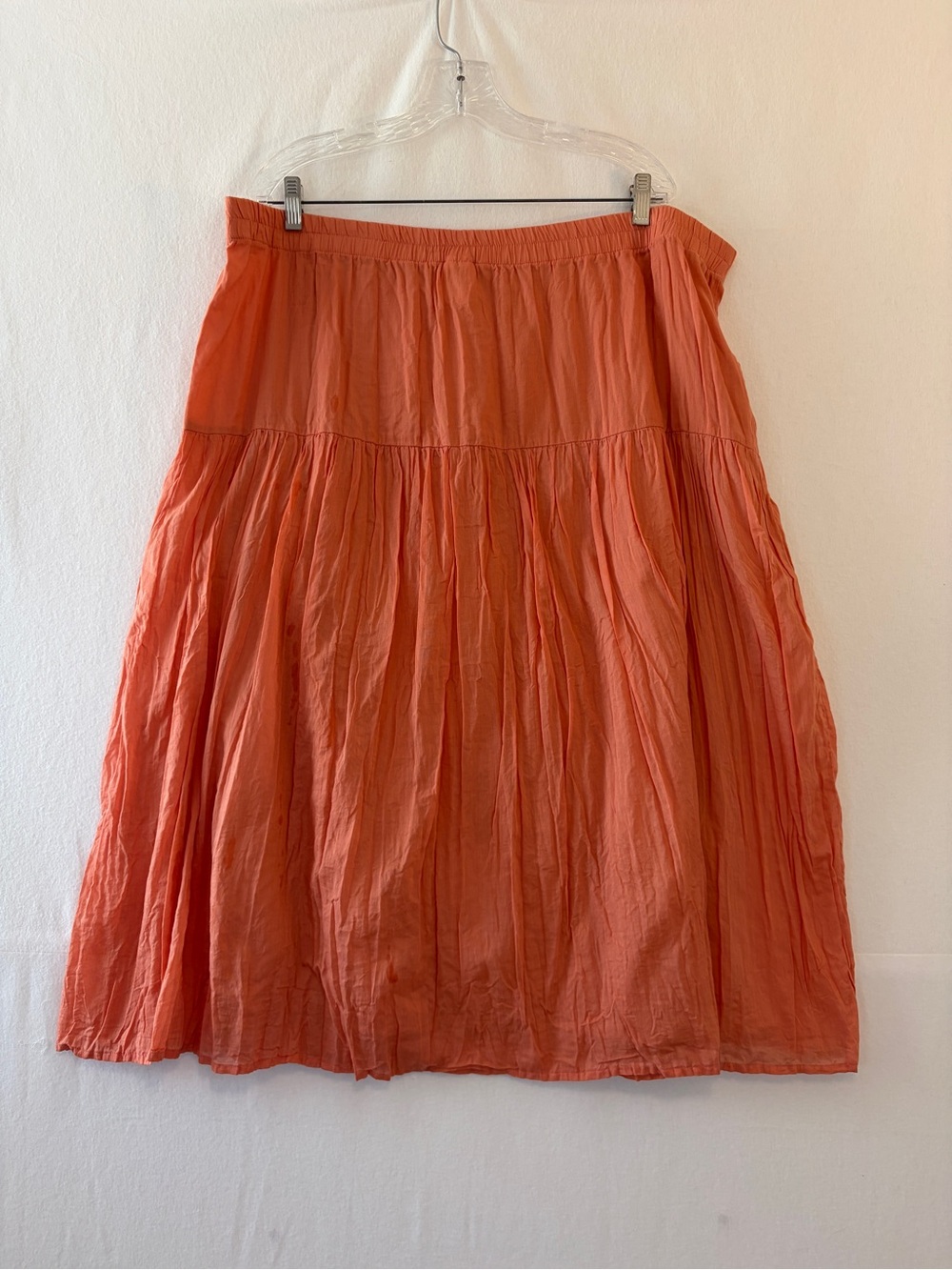 Blair Coral Maxi Tiered Cotton Skirt 1-01